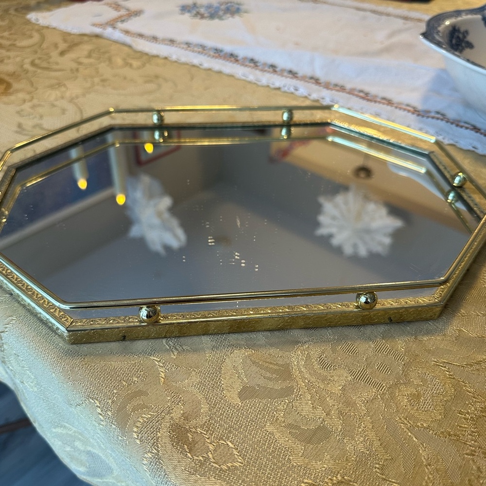 Vanity Hollywood antique mirror Tray Platter